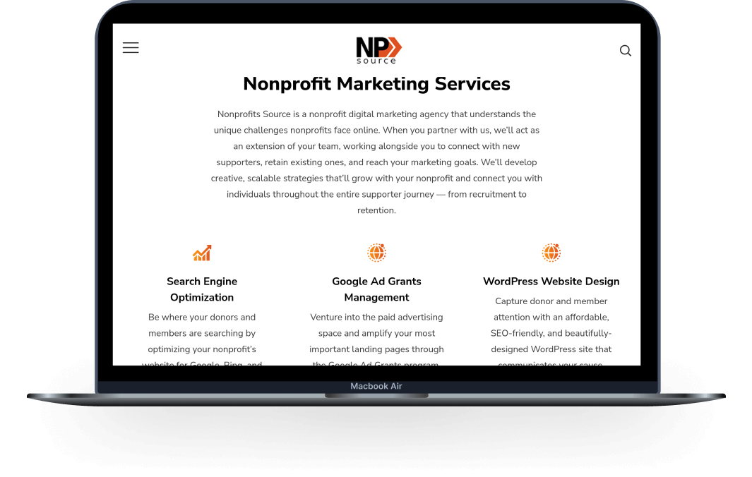 NonProfits homepage