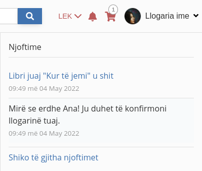 Njoftimet që merr përdoruesi