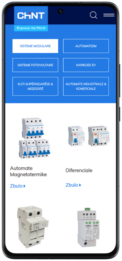 Pjesë e faqes, siç duket në telefon