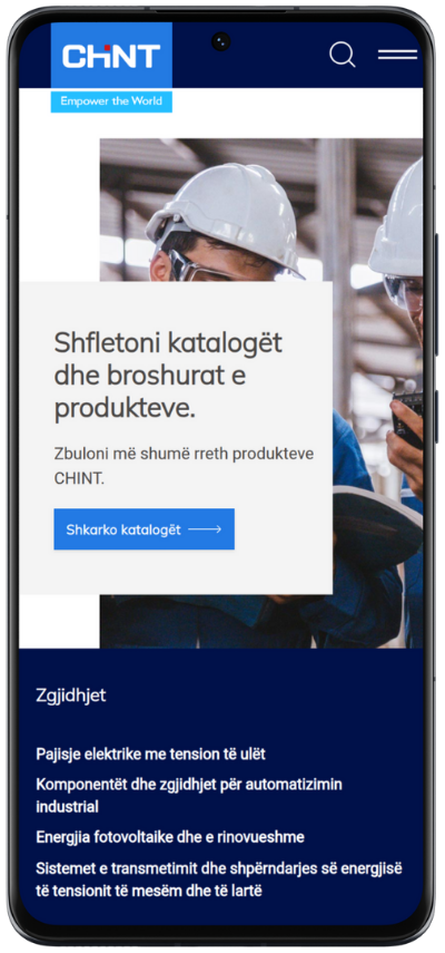 Pjesë e faqes, siç duket në telefon