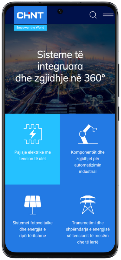 Pjesë e faqes, siç duket në telefon