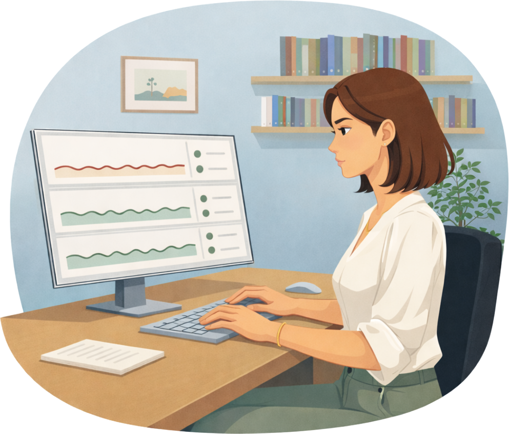 Një zhvilluese web kryen mirëmbajtje faqe interneti